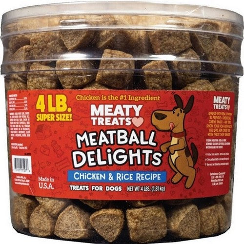 Buttons And Bows, Meaty Treats Meatball Delights, 4 Lbs,Chicken/Rice