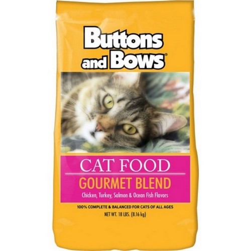 Buttons And Bows, Buttons & Bows Gourmet Blend Cat Food, 18 Lbs
