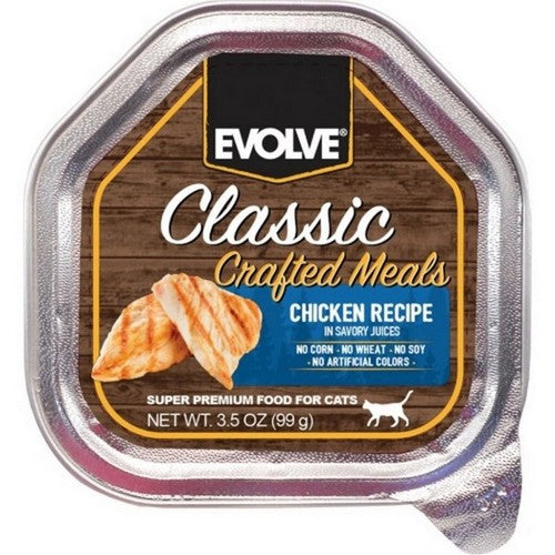 Buttons And Bows, Evolve Classic Wet Cup Cat Food, 3.5 Oz, Chicken (Case Of 15)