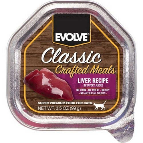 Buttons And Bows, Evolve Classic Wet Cup Cat Food, 3.5 Oz, Liver (Case Of 15)