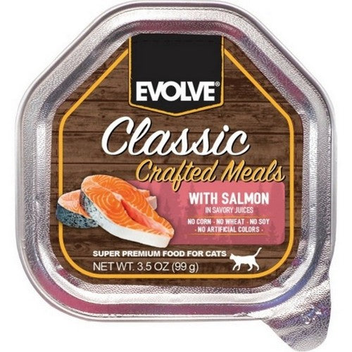 Buttons And Bows, Evolve Classic Wet Cup Cat Food, 3.5 Oz, Salmon (Case Of 15)