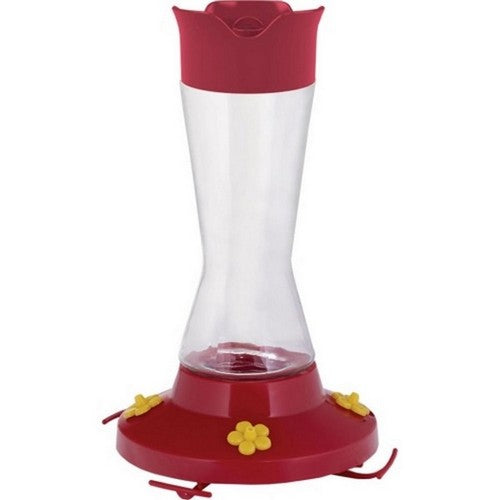 Perky-Pet, Pinch Waist Glass Hummingbird Feeder, 16 Oz CAP, Red