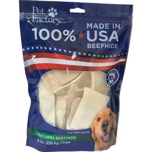 100% Made In Usa Beefhide Chips 8 Oz, Natural by Pet Factory