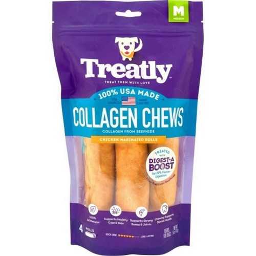 Treatly, Treatly Usa  Collagen Rolls, 6 IN-4 Pack,Chicken