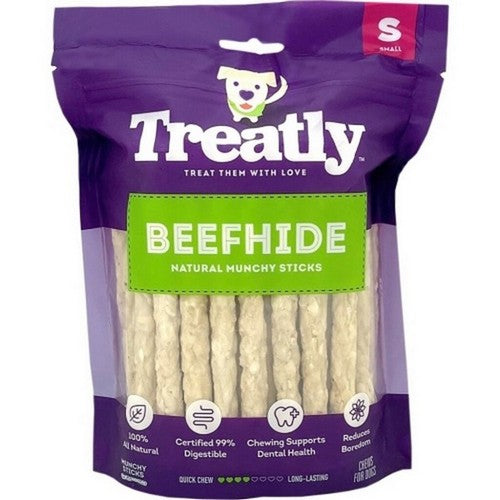 Treatly, Treatly Beefhide Munchy Rolls, Small-40 Pack,Natural