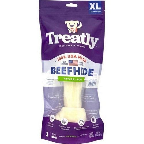 Treatly, Treatly 100% Usa Beefhide Bone W/Header Card, 11 IN-1 Pack,Natural