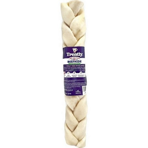 Treatly, Treatly 100% Usa Beefhide Braids, 12 IN-1 Pack,Natural