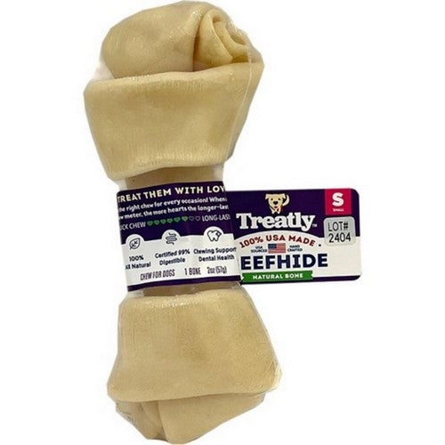 Treatly 100% Usa Beefhide Bone Banded 5 IN-1 Pack,Natural by Treatly