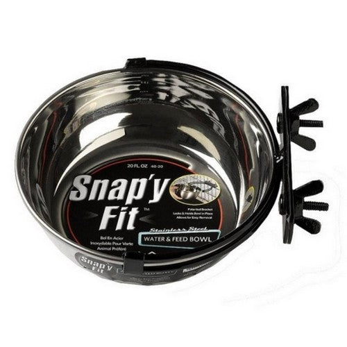 Midwest Homes, Snap'Y Fit Dog Bowl, 20 Oz, Stainless Steel