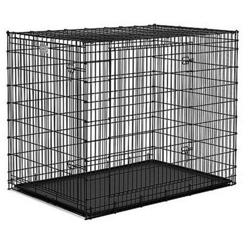 Midwest Homes, Solutions Double Door Dog Crate, 54 X 37 X 45 Inches, Black