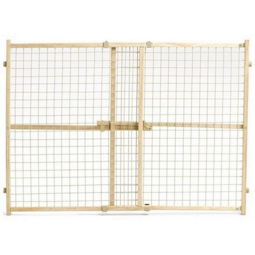 Midwest Homes, Wood/Wire Mesh Pet Gate, 32 X 29-50 Inches,Natural