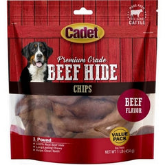 Cadet Premium Grade Rawhide Chips 1 Lbs,Beef Basted by C&S