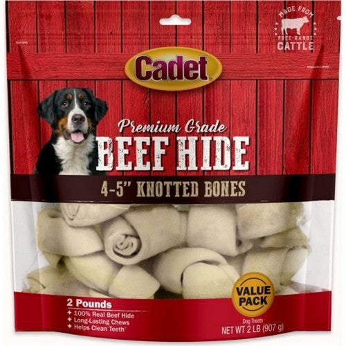 Cadet Premium Grade Knotted Rawhide Bones 4-5 IN-2 Lbs / Natural by C&S