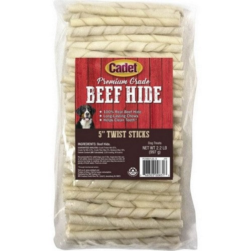 Cadet Gourmet Twisted Rawhide Sticks 5 IN-2.12 Lbs,Natural by C&S