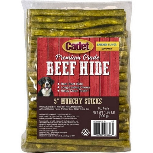 Cadet Gourmet Munchy Rawhide Sticks 5 IN-100 Pack,Chicken by C&S