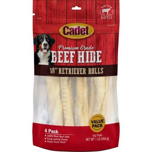 Cadet Premium Grade Retriever Rawhide Rolls 10 IN-1 Lbs,Natural by C&S