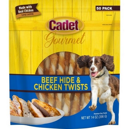 Cadet Gourmet Rawhide Twists 50 Pack,Chicken by C&S