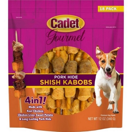 Cadet Gourmet Porkhide Shish Kabobs 4 In 1 12 Oz / 18 Pack, Chicken/Chicken by C&S