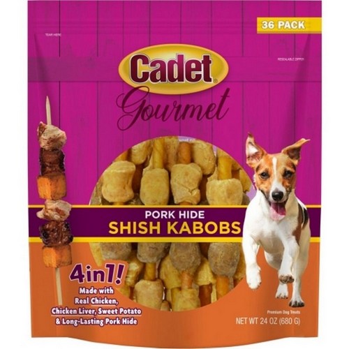 Cadet Gourmet Porkhide Shish Kabobs 4 In 1 24 Oz / 36 Pack, Chicken/Chicken by C&S