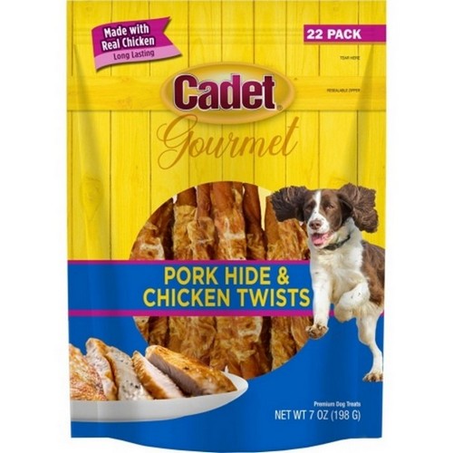 Cadet Gourmet Porkhide & Chicken Twists 7 Oz / 22 Pack, Chicken by C&S