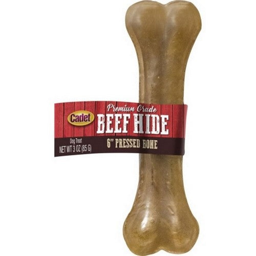 Cadet Premium Grade Pressed Beef Hide Bone 6 Inches, Beef Hide by C&S