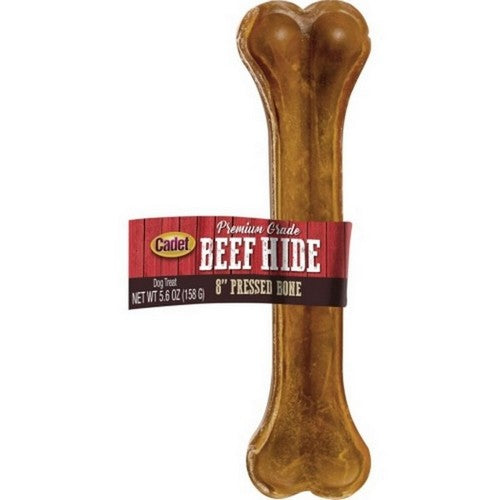 Cadet Premium Grade Pressed Beef Hide Bone 8 Inches, Beef Hide by C&S