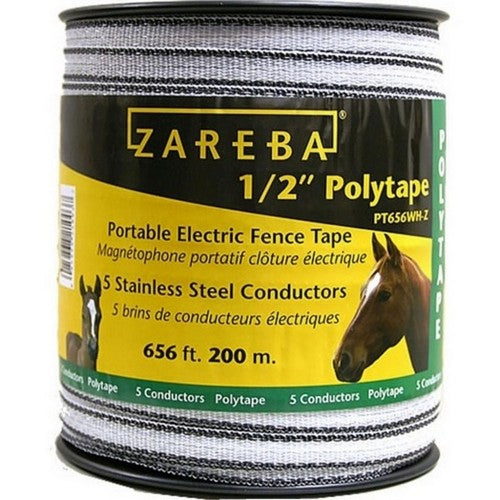 Perky-Pet, Zareba Poly Tape Roll, 1/2 IN X 200 M,White