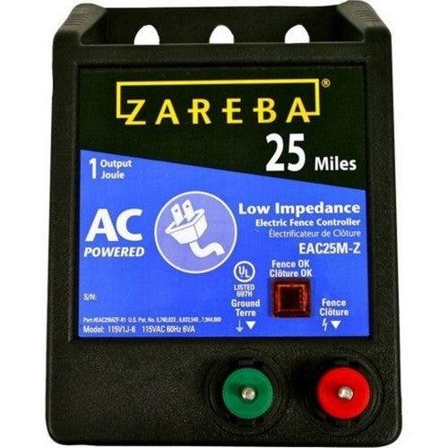 Perky-Pet, Zareba  Ac Low Impedence Electric Fence Charger, 25 MILE,Black