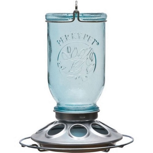 Perky-Pet, Mason Jar Wild Bird Feeder, 1 LB CAP,Blue