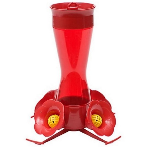 Perky-Pet, Pinch Waist Plastic Hummingbird Feeder Red, 8 Oz
