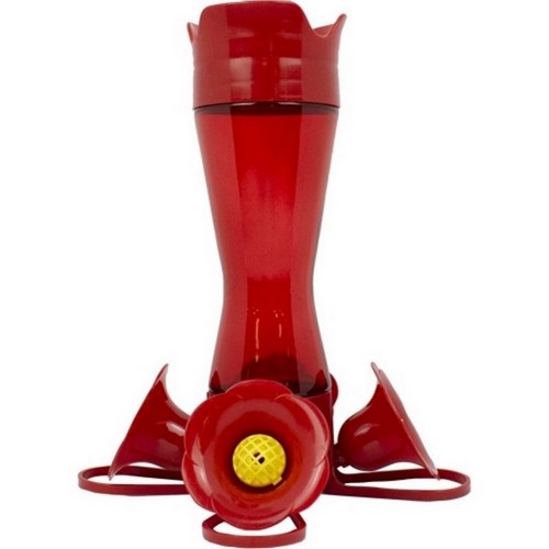 Perky-Pet, Pinch Waist Glass Hummingbird Feeder, 8 Oz CAP, Red