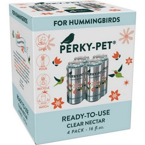 Perky-Pet, Perky / Pet Hummingbird Nectar Ready To Use, 16 Oz / 4 Pack, Clear