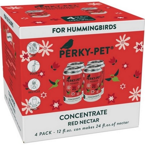 Perky-Pet, Perky / Pet Hummingbird Nectar Concentrate, 12 Oz / 4 Pack, Red