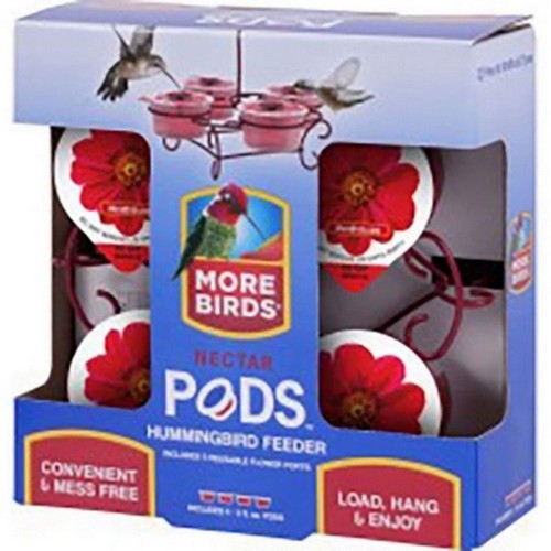 More Birds Pods Rtu Hummingbird Feeder 3 Oz / 4 pack, Red by More Birds
