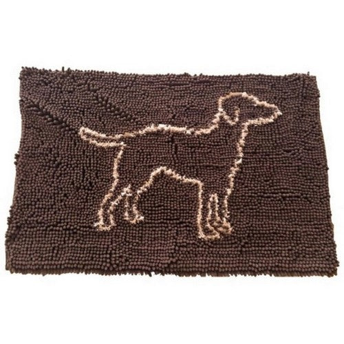 Pup Ice, Spot Clean Paws Microfiber Mat, 35X24 Inches, Brown