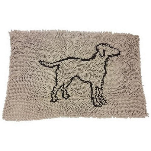 Pup Ice, Spot Clean Paws Microfiber Mat, 35X24 Inches, Tan