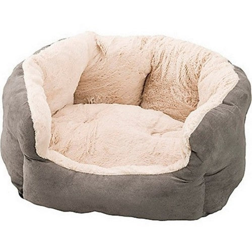 Pup Ice, Sleep Zone Reversible Cushion Cuddler, 18 Inches, Light Gray