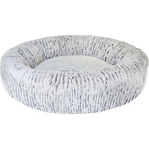 Pup Ice, Sleep Zone 2 Tone Plush Bed, 18 Inches, White/Black