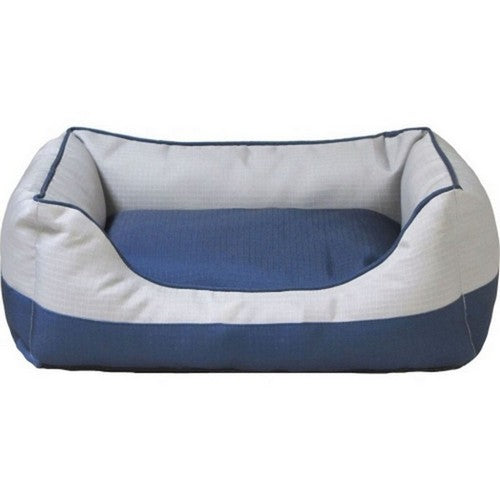 Pup Ice, Sleep Zone 2 Tone Plush Bed, 26 Inches, Gray/Navy