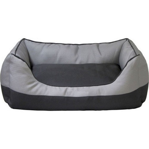 Pup Ice, Sleep Zone 2 Tone Plush Bed, 20 Inches, Gray/Black