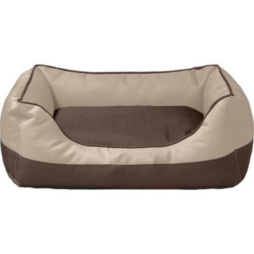 Pup Ice, Sleep Zone 2 Tone Plush Bed, 26 Inches, Brown
