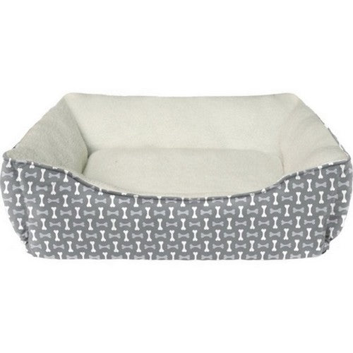 Pup Ice, Sleep Zone Tossed Bones Bed, 20 Inches, Gray