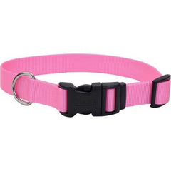 Adjustable Dog Collar W/ Plastic Buckle 3/8 X 8-12 Inches, Bright Pink by Comfort Wrap