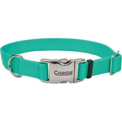 Adjustable Dog Collar W/ Metal Buckle 3/4 X 14-20 Inches, Teal Blue by Comfort Wrap