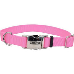 Adjustable Dog Collar W/ Metal Buckle 3/4 X 14-20 Inches, Bright Pink by Comfort Wrap