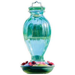 Fluted Glass Hummingbird Feeder 20 Oz, Bronze by Audubon