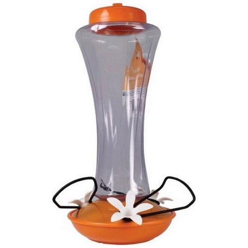 Trumpet Plastic Oriole Feeder 20 Oz CAP, Clear/Orange by Audubon