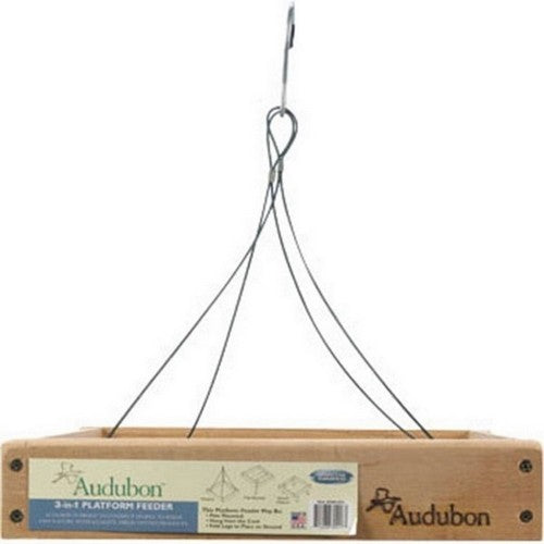 Audubon, Rustic Farmhouse Platform Feeder, 2.5 LB CAP,Natural