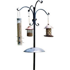 Deluxe Two Way Bird Station W/Squirrel Baffle 90 Inches, Black by Audubon