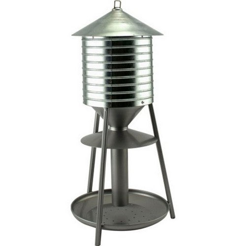 Rustic Farmhouse Water Tower Feeder W/Seed Tray 2.5 Lbs,Nickel by Audubon